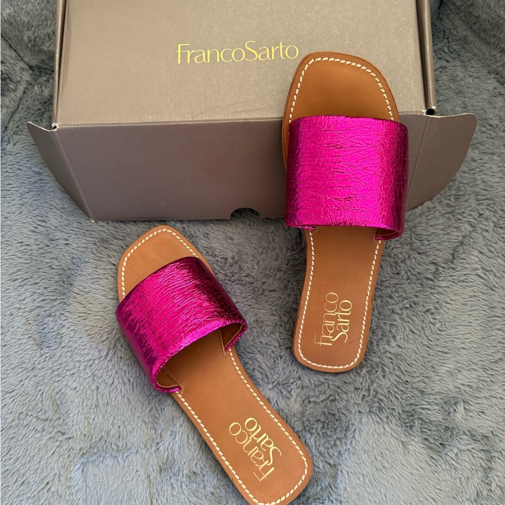 Franco Sarto Fuchsia Slide Sandals